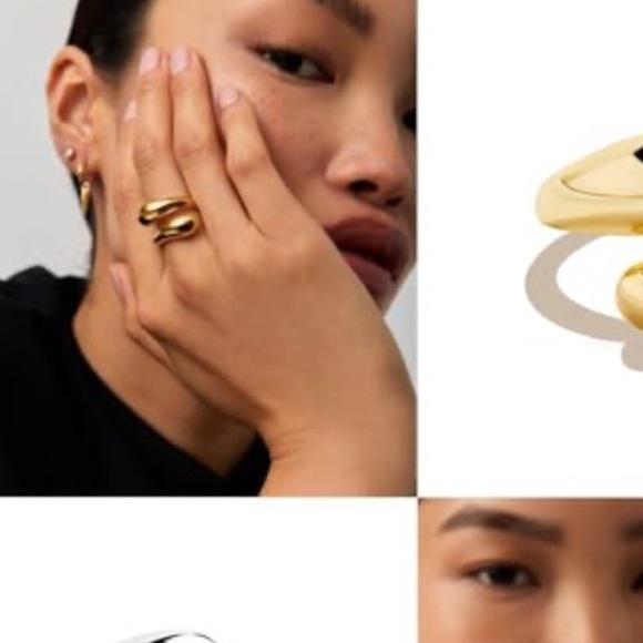 NWT ⚜️👑⚜️ House Of Harlow 1960 14K Gold Plated Chunky Ring - Picture 3 of 11